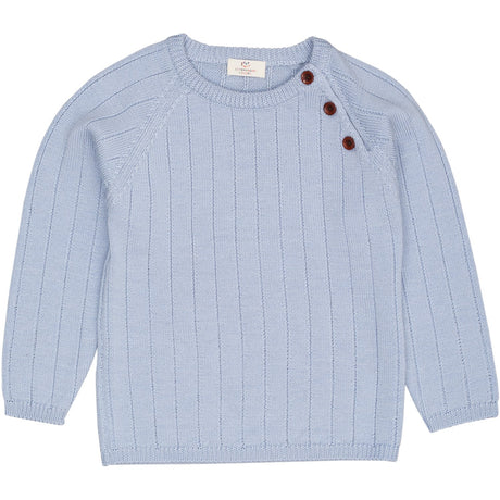 COPENHAGEN COLORS Dusty Blue Merino Stickad Blus