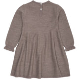 COPENHAGEN COLORS Natural Mel. W. Dusty Blue Heart Merino Ls Cable Klänning W. Hearts