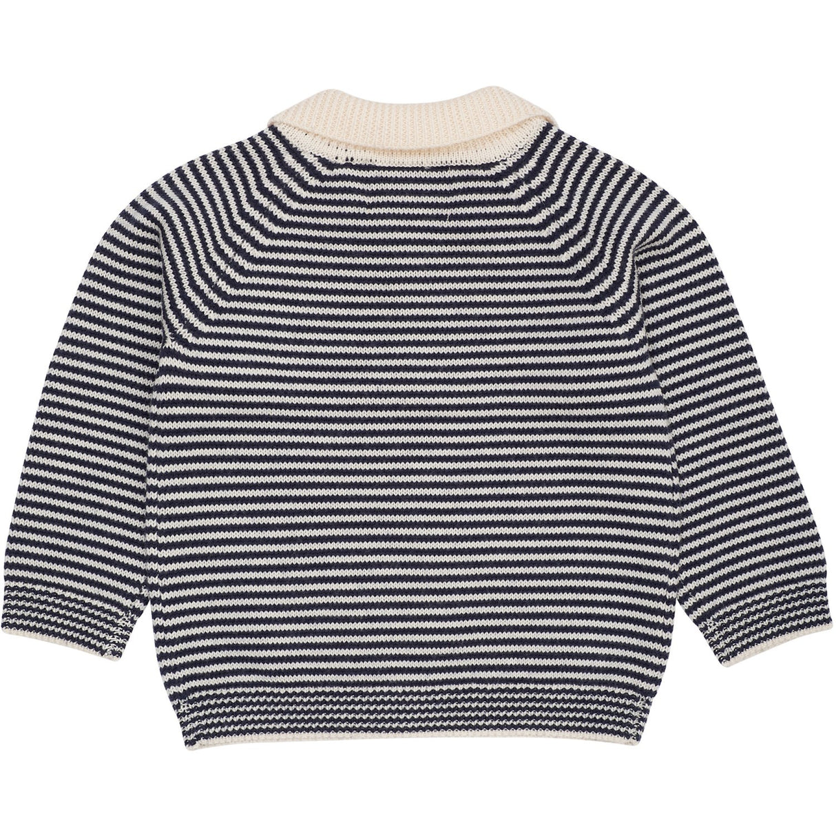 COPENHAGEN COLORS Cream/Navy Stripe Merino Striped Blus W. Krage