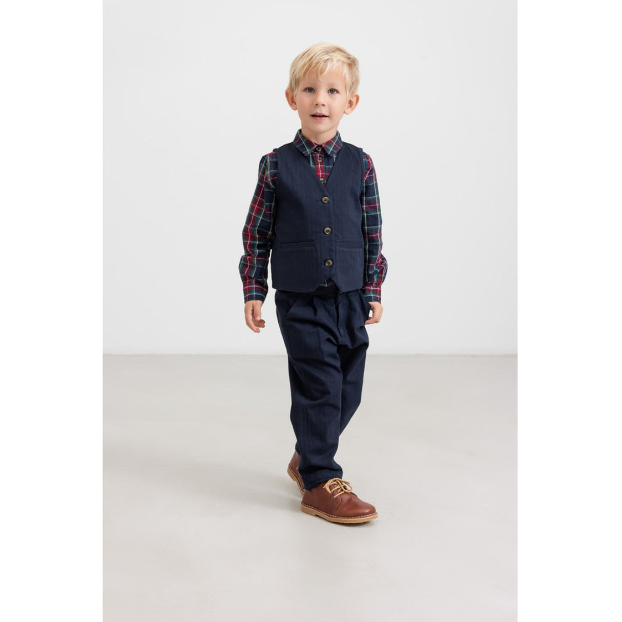 MarMar Check Pilot Navy Check Tommy Skjorta