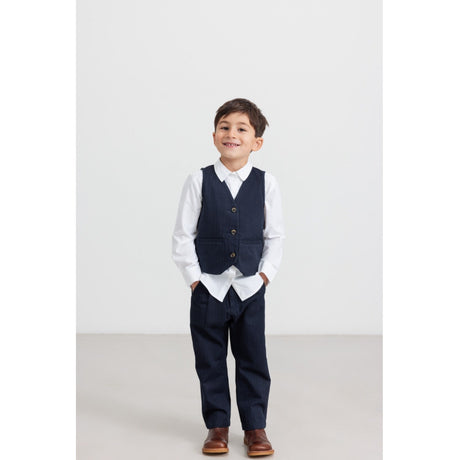 MarMar Herringbone Twill Pilot Navy Piper Byxor