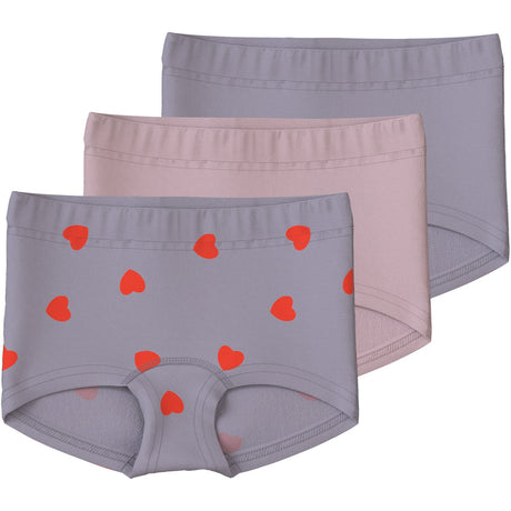 Name It Lavender Gray Nmftights 3P Lavender Hearts Noos