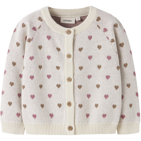 Lil'Atelier Turtledove Sepia Tint Nmfsaran Ls Stickad Card Heart Lil