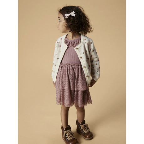 Lil'Atelier Turtledove Sepia Tint Nmfsaran Ls Stickad Card Heart Lil