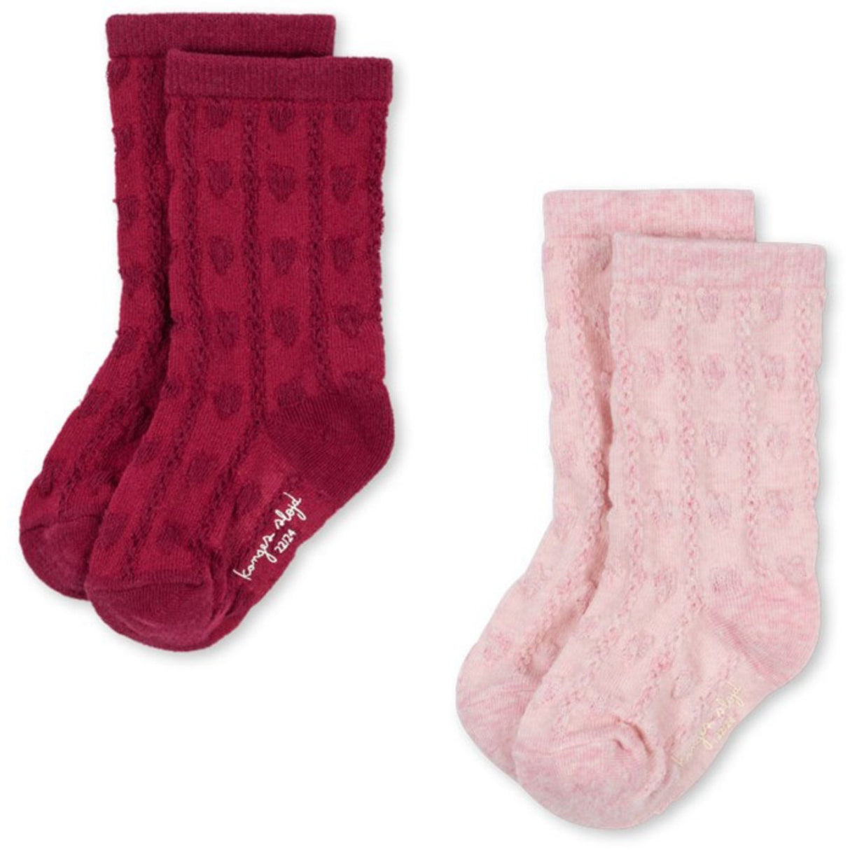 Konges Sløjd Heart Mix 2 Pack Fine Jaquard Strumpor