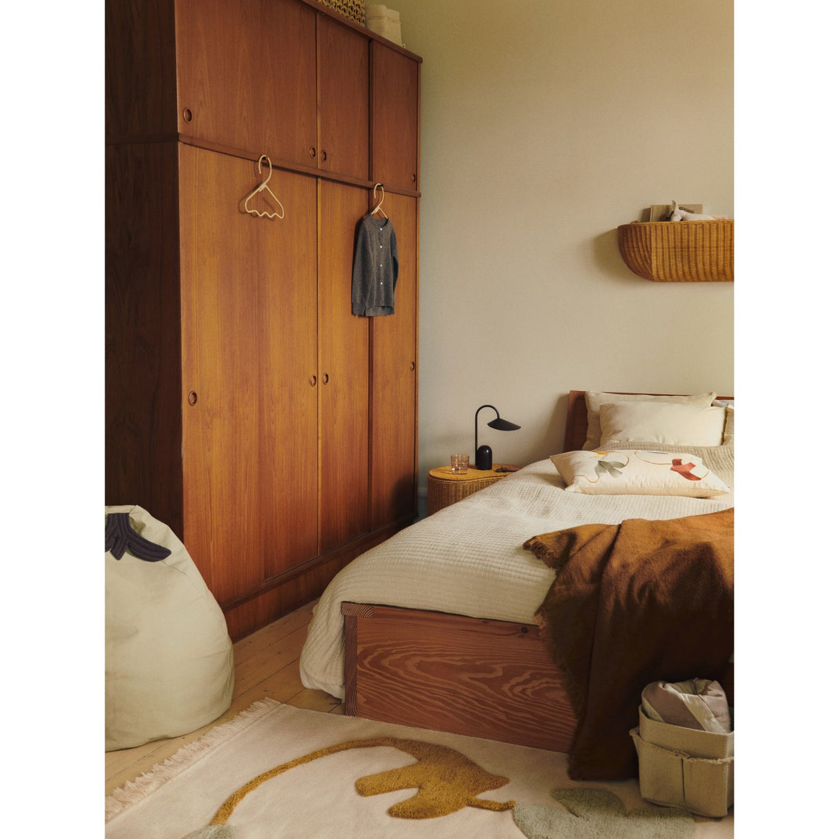 Ferm Living Multi Swif Bird Embroidered Cushion Rectangular