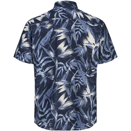 Jack & Jones Junior Navy Blazer Jjhonolulu Aop Skjorta Ss Jnr