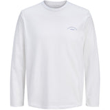 Jack & Jones Junior Bright White Jjcollege Logo Tee Ls Crew Neck Jnr