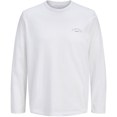 Jack & Jones Junior Bright White Jjcollege Logo Tee Ls Crew Neck Jnr