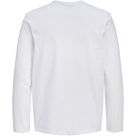 Jack & Jones Junior Bright White Jjcollege Logo Tee Ls Crew Neck Jnr