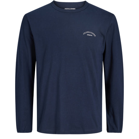 Jack & Jones Junior Navy Blazer Jjcollege Logo Tee Ls Crew Neck Jnr