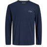 Jack & Jones Junior Navy Blazer Jjcollege Logo Tee Ls Crew Neck Jnr
