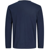 Jack & Jones Junior Navy Blazer Jjcollege Logo Tee Ls Crew Neck Jnr