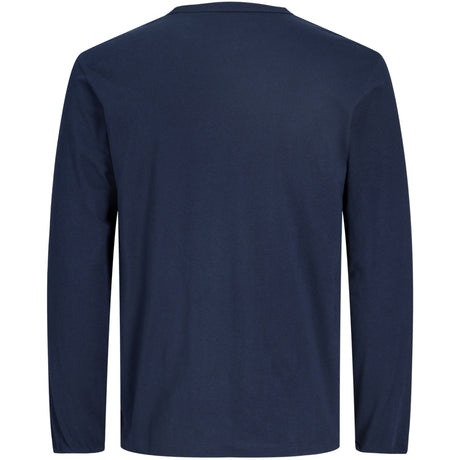 Jack & Jones Junior Navy Blazer Jjcollege Logo Tee Ls Crew Neck Jnr