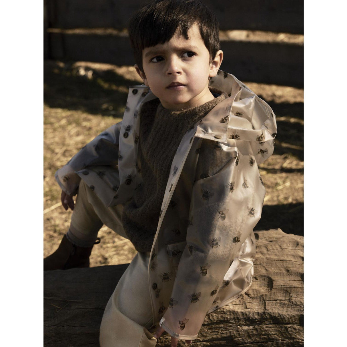 Lil'Atelier Turtledove Bee Nmnmamio Loose Rain Jacka Fo Lil