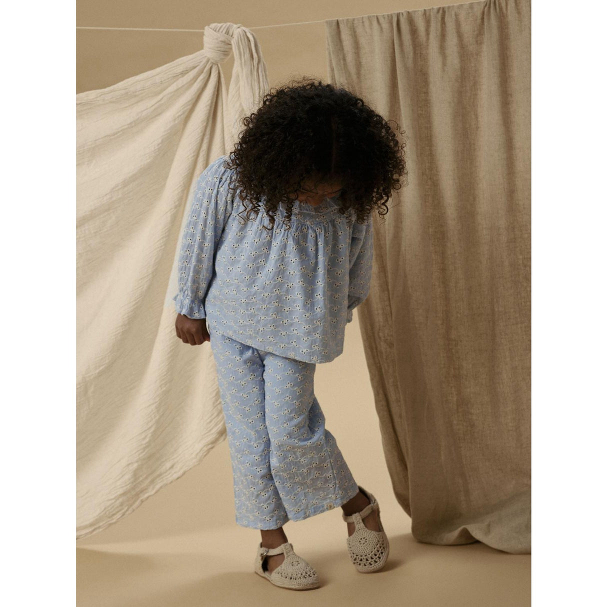 Lil'Atelier Zen Blue Nmftessie Ls Loose Skjorta Lil
