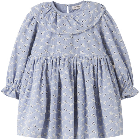 Lil'Atelier Zen Blue Nmftessie Ls Loose Klänning Lil