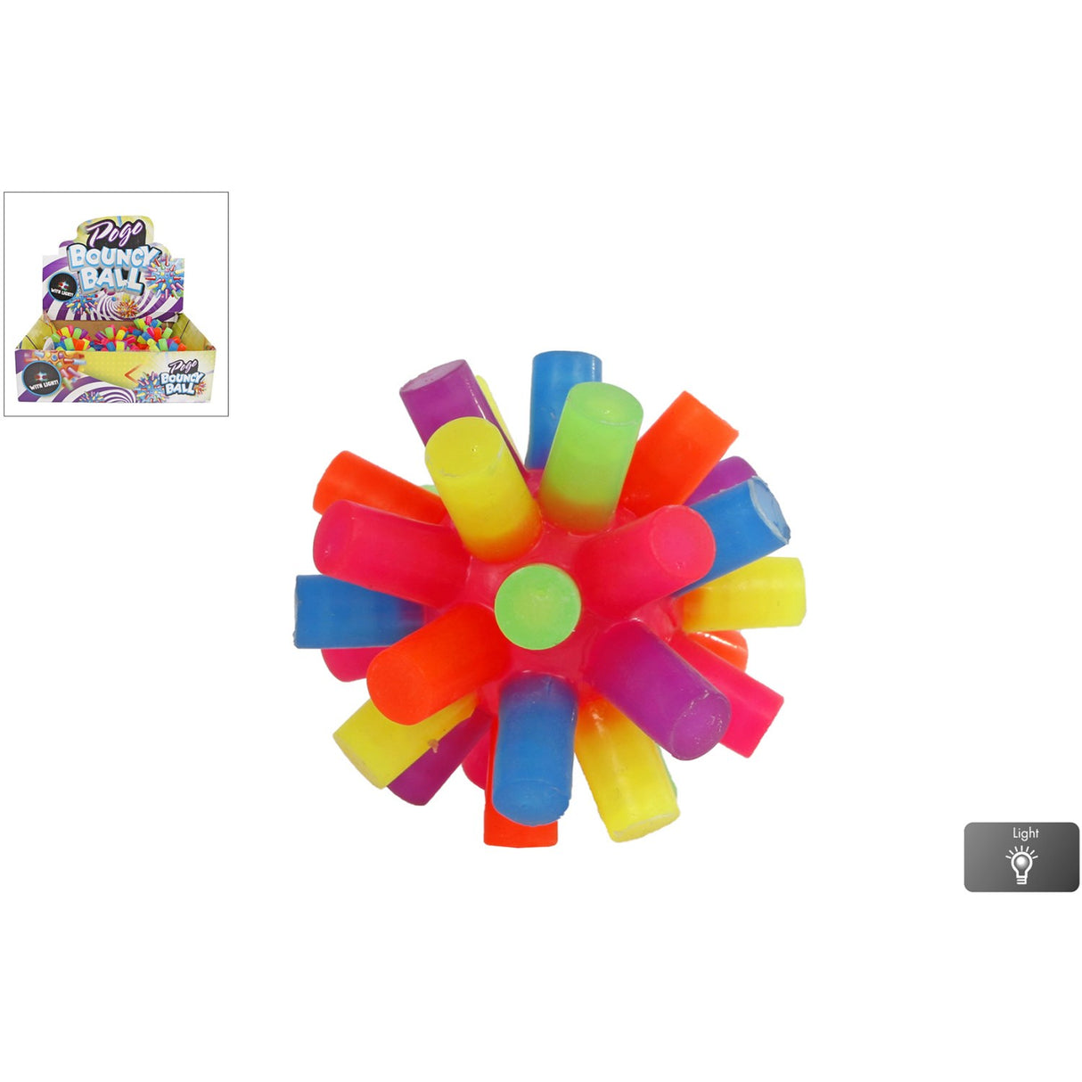 Pocket Money Pogo Bouncy Boll Med Light 8 Cm CDU