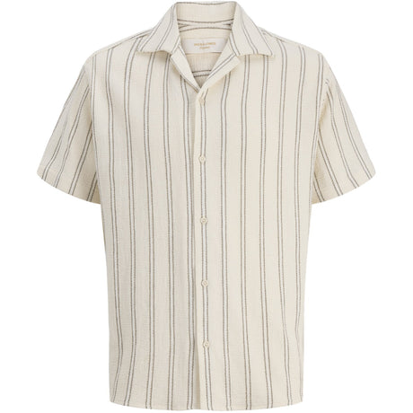 Jack & Jones Junior Antique White Stripes Jorcoba Stripe Resort Skjorta Ss Sn Jnr