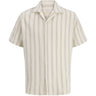 Jack & Jones Junior Antique White Stripes Jorcoba Stripe Resort Skjorta Ss Sn Jnr