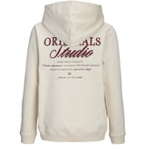 Jack & Jones Junior Antique White Jornorrebro Typo Back Sweat Huva Sn Jnr