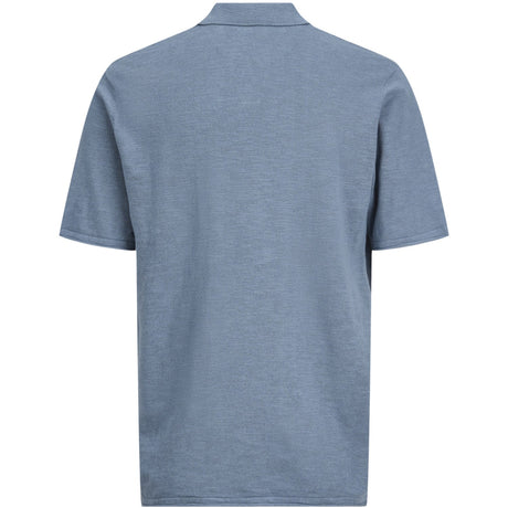 Jack & Jones Junior Blue Mirage Jjkane Stickad Split Neck Pikétröja Jnr