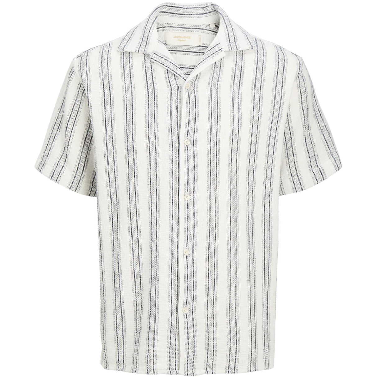 Jack & Jones Junior Cloud Dancer Stripes Jorcoba Stripe Resort Skjorta Ss Sn Jnr