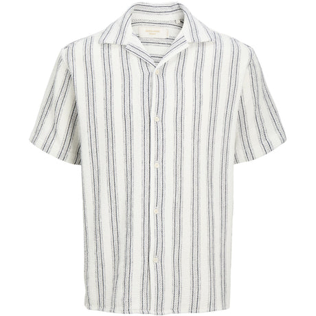 Jack & Jones Junior Cloud Dancer Stripes Jorcoba Stripe Resort Skjorta Ss Sn Jnr