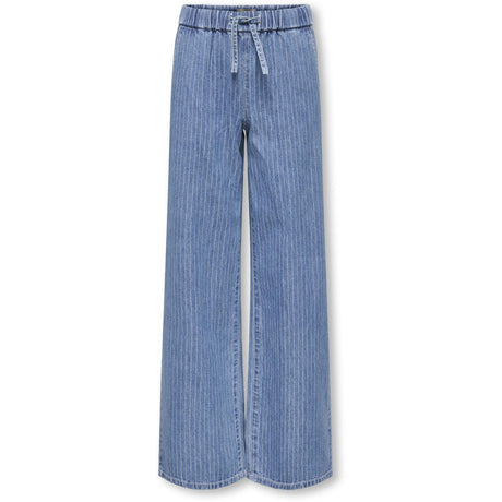 kids ONLY Medium Blue Denim Stripes Kogyasmin Wide Byxor Dnm Gua