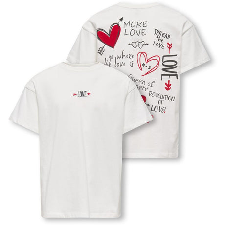 kids ONLY Cloud Dancer Love Kogeros Life S/S Loose Print Topp Jrs