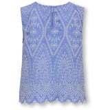 kids ONLY Blue Bonnet Bright White Emb Kogtulum Emb Sl Topp Wvn