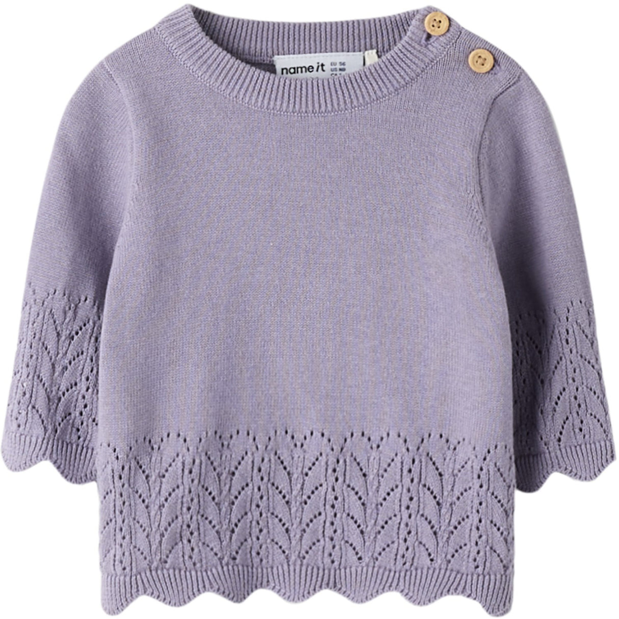 Name It Lavender Gray Nbfbrit Ls Stickad