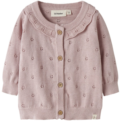 Lil'Atelier Peach Whip Melange Nbfdorina Ls Stickad Card Lil