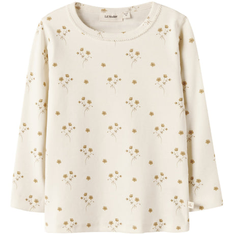 Lil'Atelier Coconut Milk Flower Yellow Nmflayo Sig Ls Slim Topp Lil