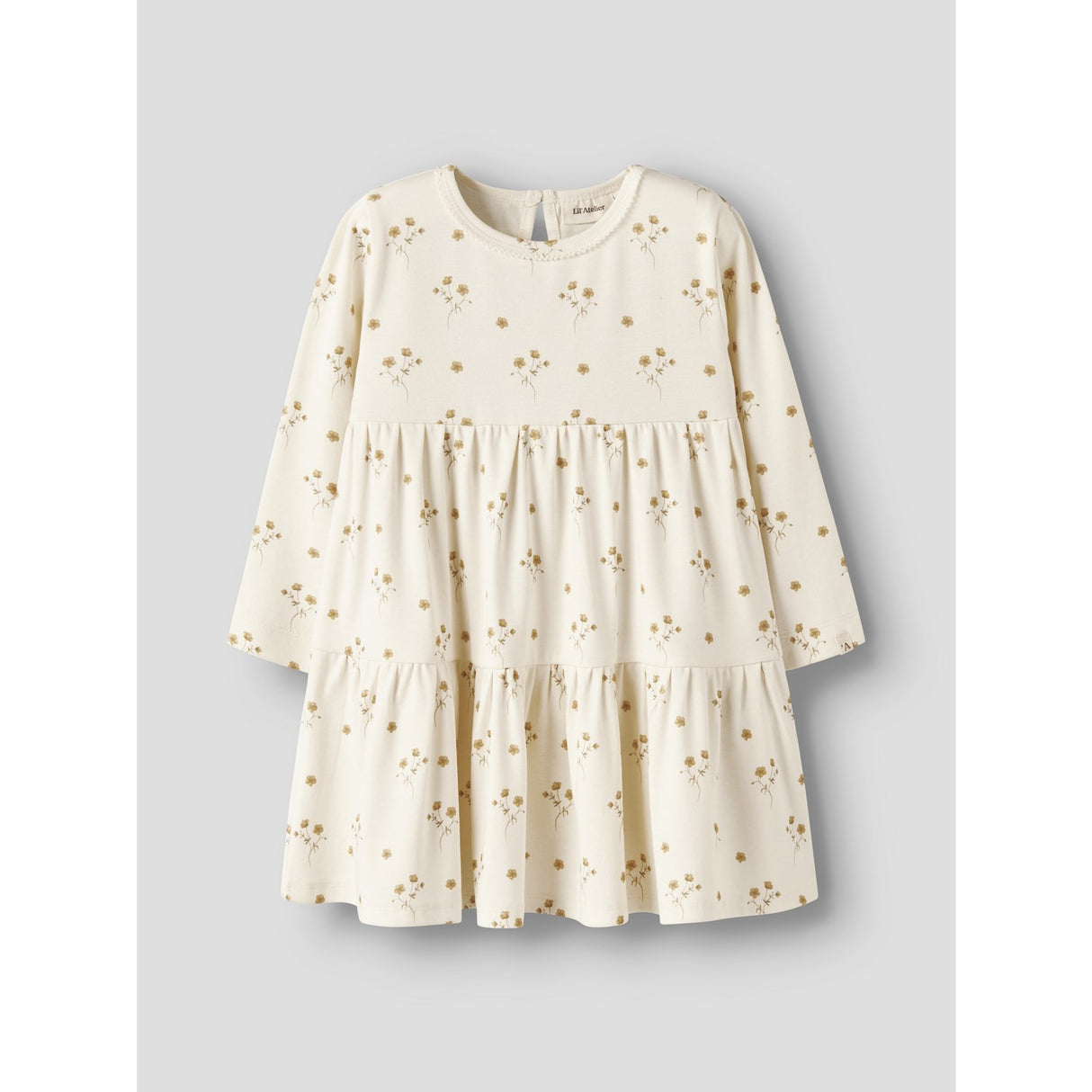 Lil'Atelier Coconut Milk Flower Yellow Nmflayo Sif Ls Klänning Lil