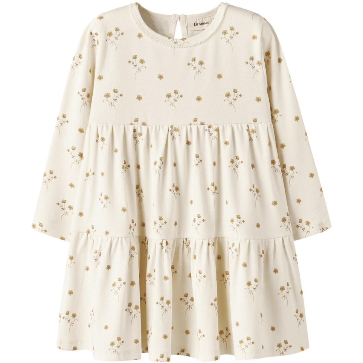 Lil'Atelier Coconut Milk Flower Yellow Nmflayo Sif Ls Klänning Lil