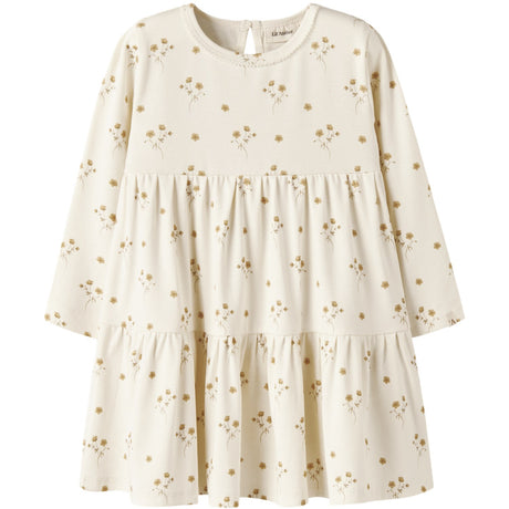 Lil'Atelier Coconut Milk Flower Yellow Nmflayo Sif Ls Klänning Lil