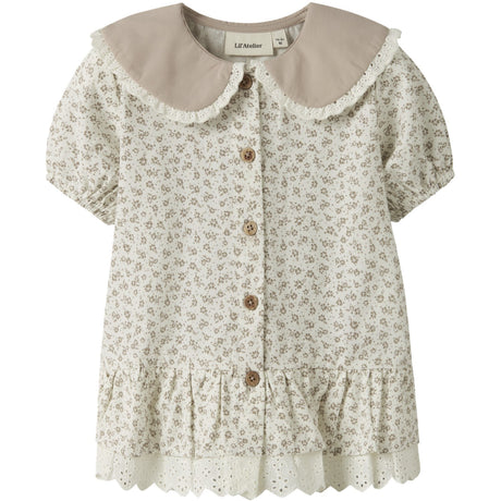 Lil'Atelier Coconut Milk Nmffjola Ss Loose Skjorta Lil