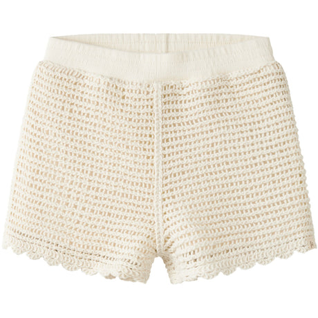 Lil'Atelier Coconut Milk Nmfflora Stickad Shorts Lil