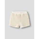 Lil'Atelier Coconut Milk Nmfflora Stickad Shorts Lil