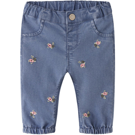 Name It Medium Blue Denim Flower Emb Nbfrose Shaped R Emb Jeans 5321-Yb H