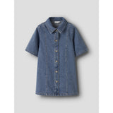 Name It Medium Blue Denim Nkfgianna 2/4 Dnm Klänning 2221-Iz D