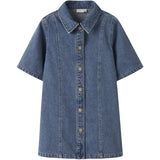 Name It Medium Blue Denim Nkfgianna 2/4 Dnm Klänning 2221-Iz D
