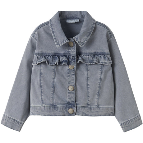 Name It Light Blue Denim Nmfjulia Dnm Frill Jacka 6006-Yb F