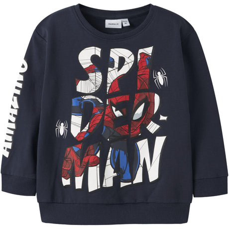 Name It Navy Blazer Nmmfloyd Spider Nreg Sweat Bru Mar
