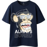 Name It Navy Blazer Nkmfaddy Bod Ss Nreg Topp Box Sky