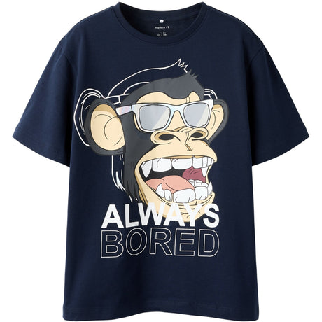 Name It Navy Blazer Nkmfaddy Bod Ss Nreg Topp Box Sky