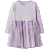 Name It Lavender Fog Nmfdotiana Ls Klänning