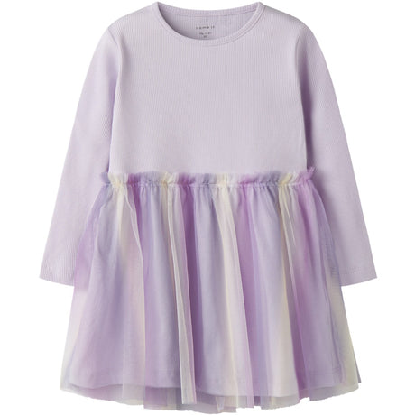 Name It Lavender Fog Nmfdotiana Ls Klänning