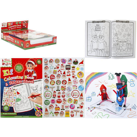 Elves Behavin' Badley XL Elf Colouring Bok 48 Pages With Klistermärke Ark CDU